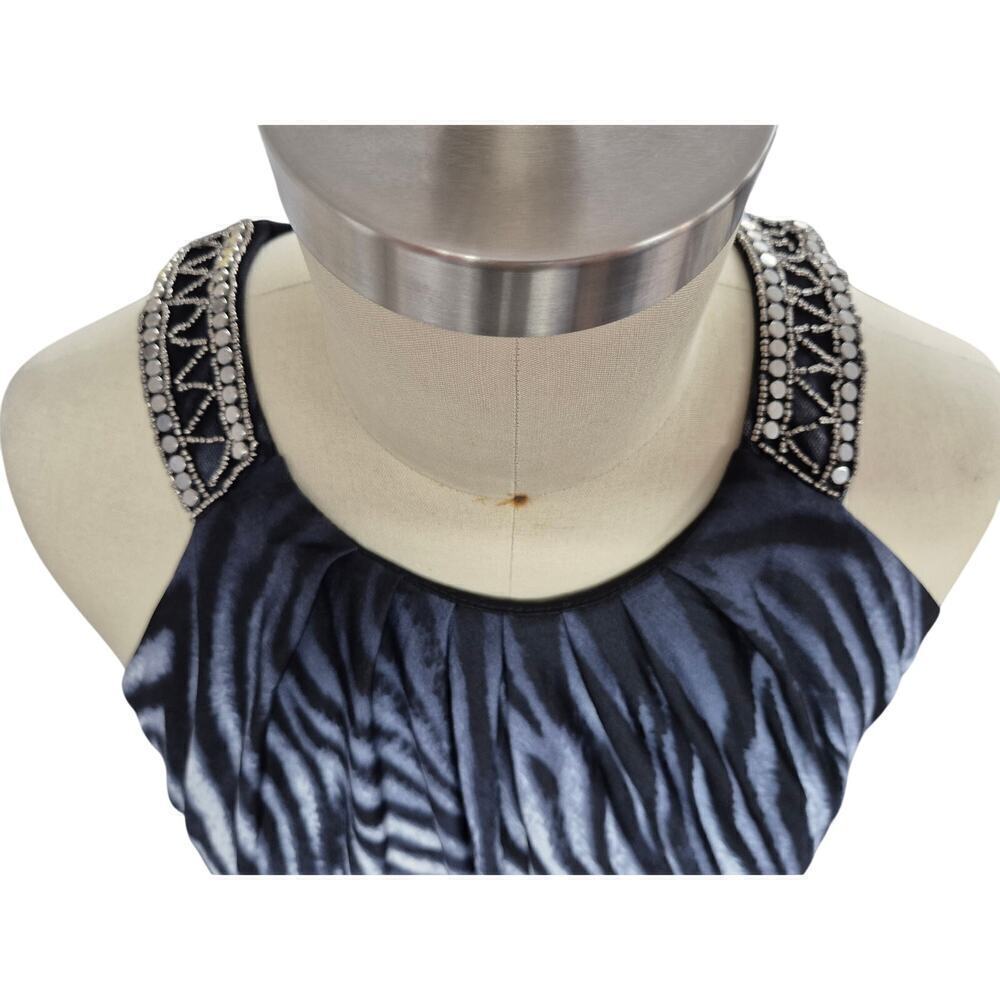 NWT Studio One Maxi Dress Mixed Animal Print Beaded Necklace Strap Sz 14 P - Picture 6 of 10
